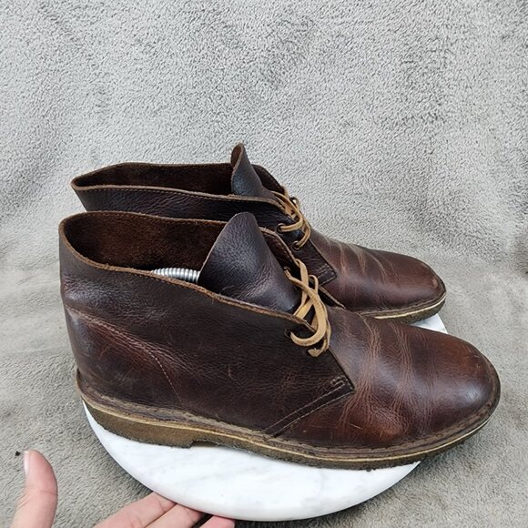 Clarks Shoes Mens Size 9 Brown Leather Originals Crepe Sole Chukka Boots *GUC* main image 9